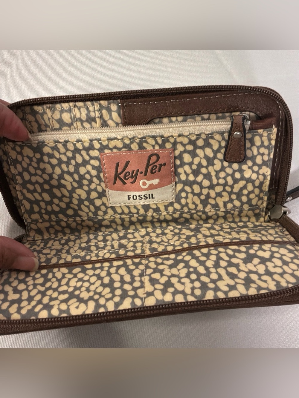 🟢 Fossil Key-Per Retro Floral Coated Canvas Multicolor Tote & Wallet - Picture 13 of 16